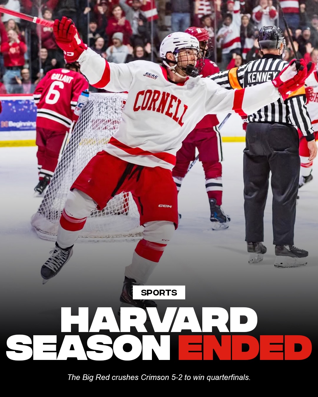 Cornell hockey is heading back to the ECAC semifinals after a high-stakes victor