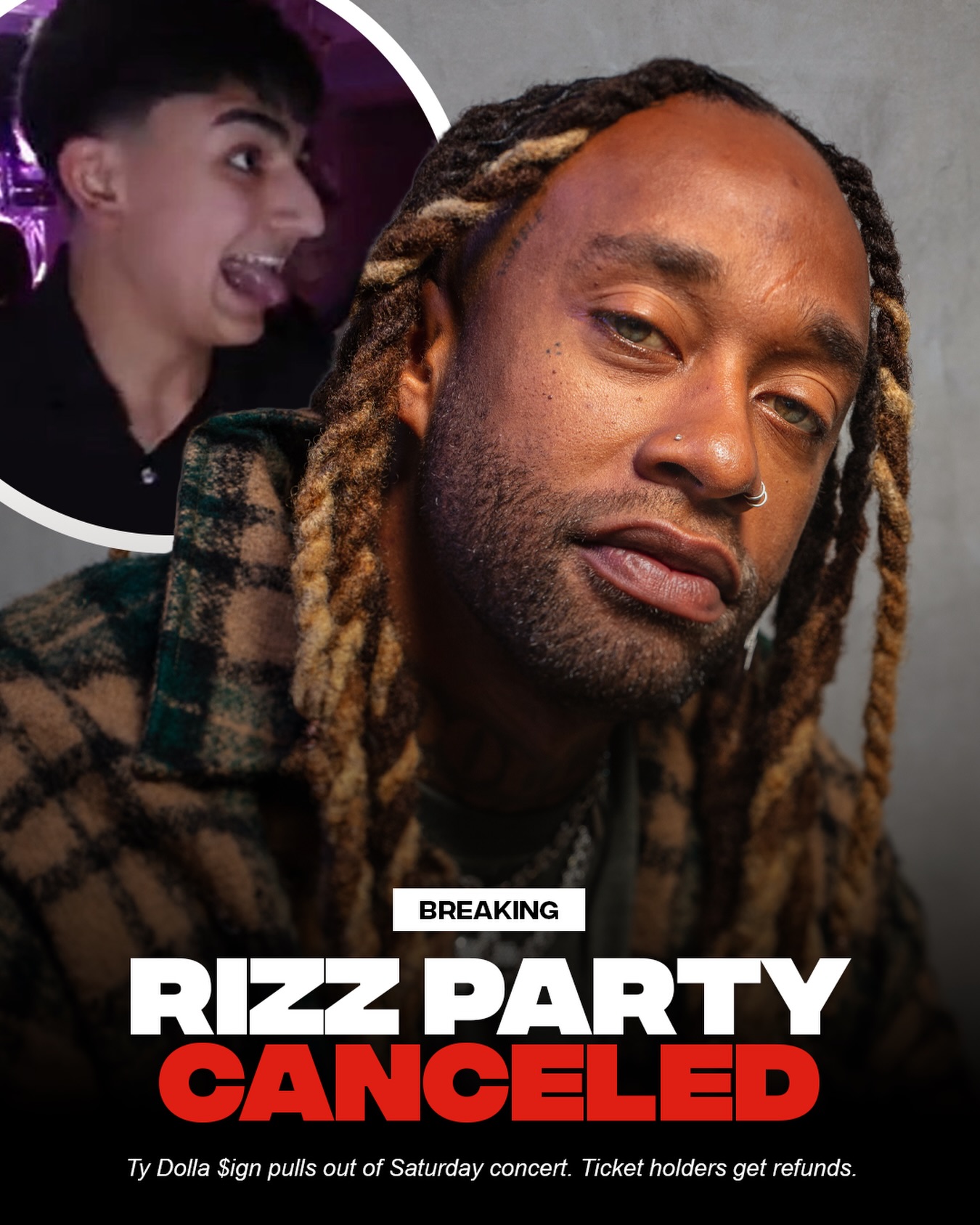 Ty Dolla $ign has officially cancelled his performance scheduled for tomorrow, A