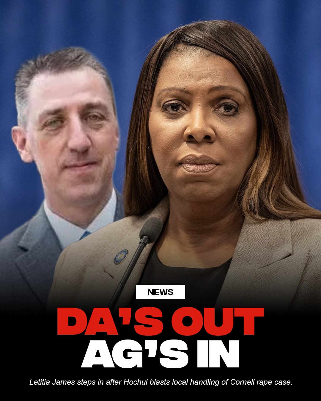 Governor Kathy Hochul has stripped Tompkins County District Attorney Matthew Van